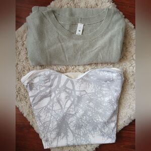 💎 BUNDLE Lululemon Women's Tops  Printed Racerback Tank & Long Sleeve Athletic